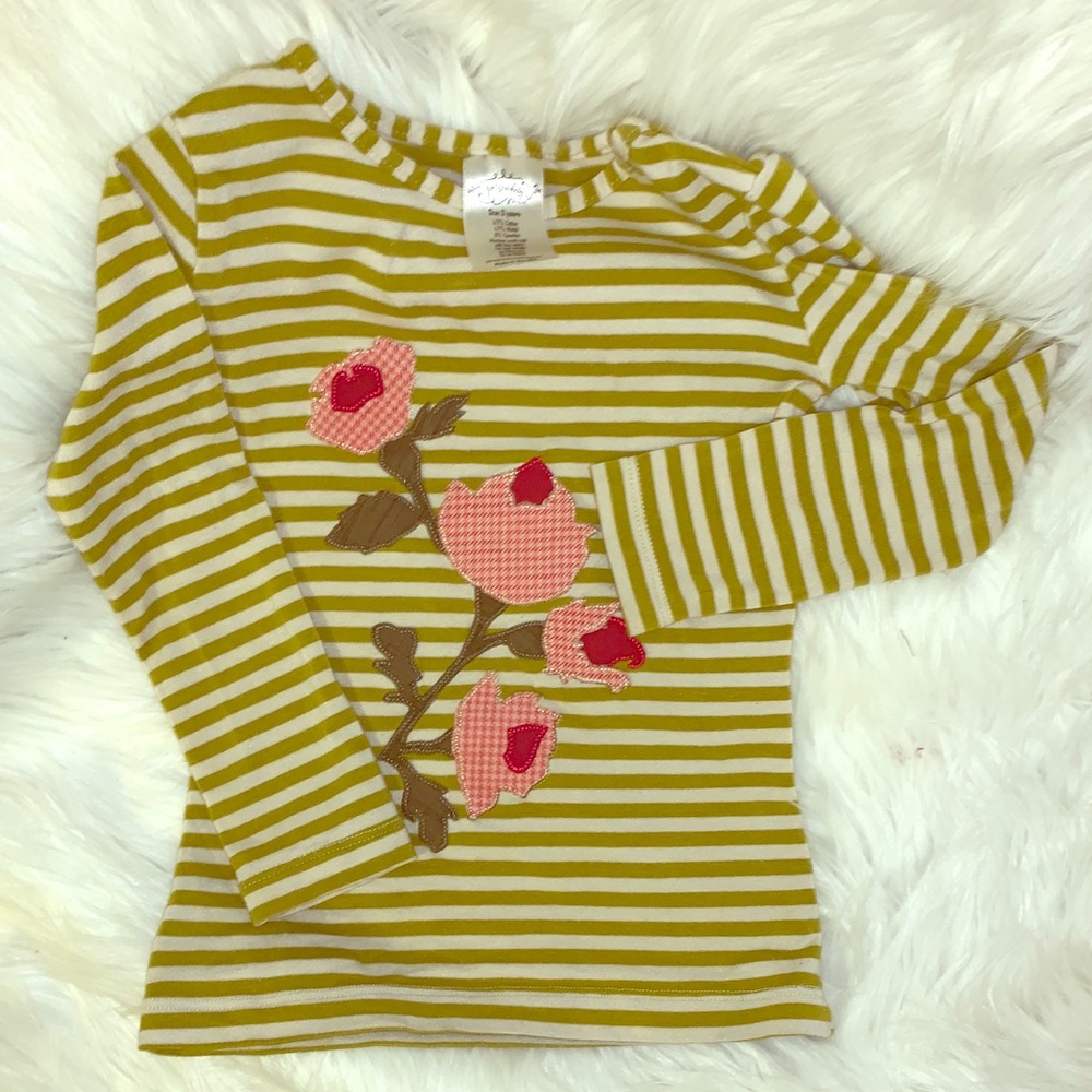 Persnickety Long Sleeve Flower Patch Top 3T